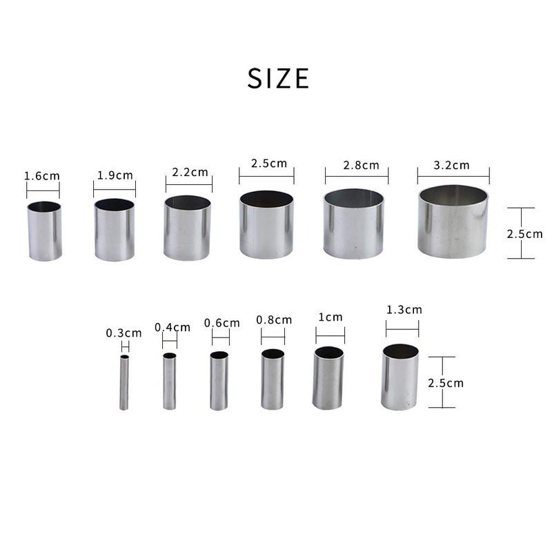 Fireboomoon 12 PCS Hole Hollow Punch Cutter Set with Storage Case,Stainless Steel Round Circle Ring Clay Cutters Ceramics Dotting Baking Indentation Mold Tools for Polymer Clay Pottery Handmade Craft - Image 2